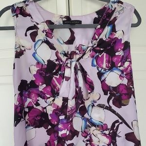 Lavender Floral Banana Republic Sleeveless Blouse